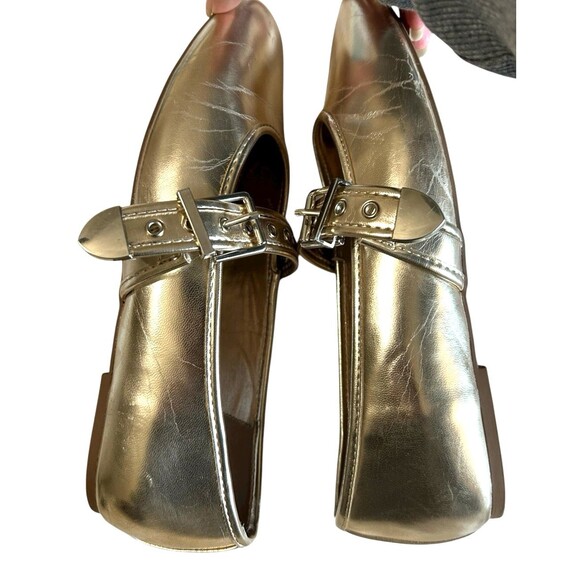 Steve Madden Burkett Gold Metallic Mary Jane Ballet Flats Womens SZ 8.5M - Picture 8 of 10